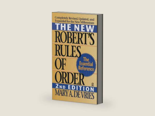 The New Robert's Rules of Order: Completely Revised, Updated, and Expanded for the New Millennium by Mary A. De Vries | barcode:9780451195173 | source:'9780451195173-right-three-quarter.jpg