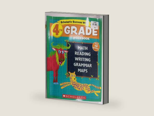 Scholastic - 4th GRADE Workbook with Motivational Stickers (Scholastic Success With) by Scholastic Inc. | barcode:9780545605793 | source:'9780545605793-right-three-quarter.jpg