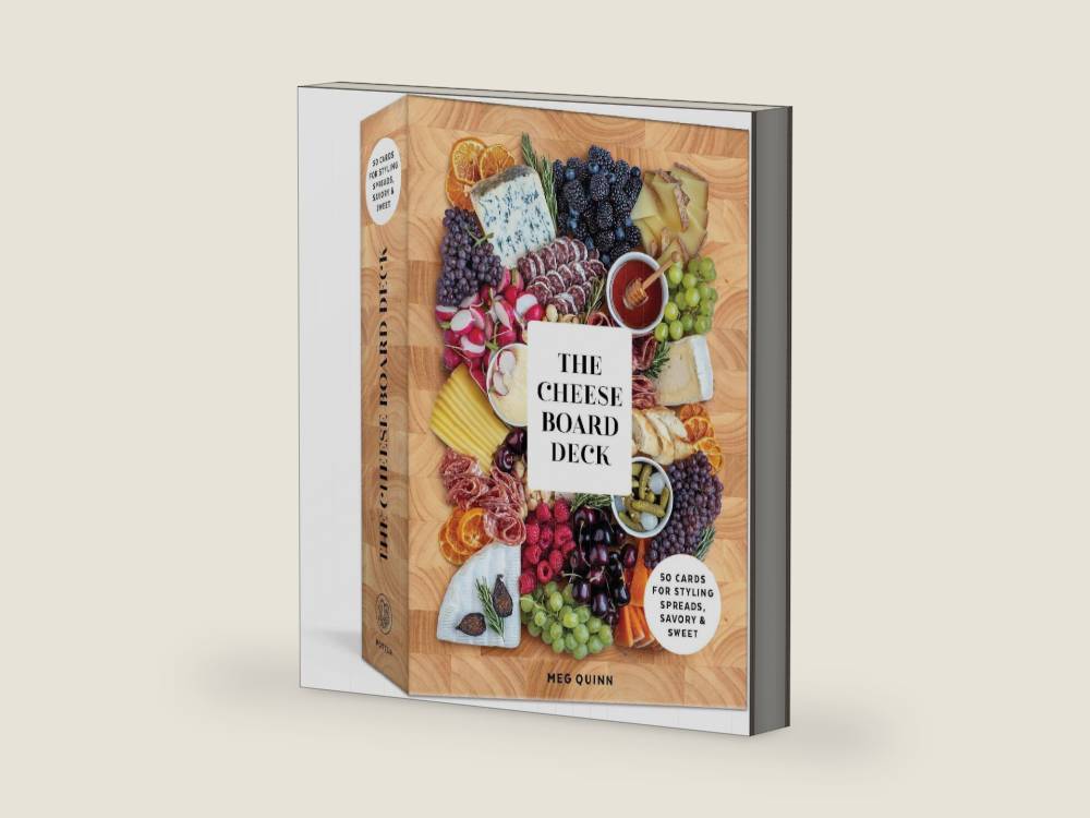 The Cheese Board Deck: 50 Cards for Styling Spreads, Savory and Sweet by Meg Quinn | barcode:9780593233276 | source:'9780593233276-right-three-quarter.jpg