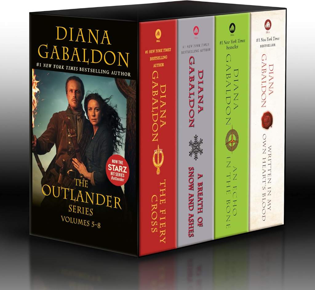 Outlander Volumes 5-8 (4-Book Boxed Set): The Fiery Cross, A Breath of Snow and Ashes, An Echo in the Bone, Written in My Own Heart's Blood by Diana Gabaldon | barcode:9780593498040 | source:'9780593498040.jpg