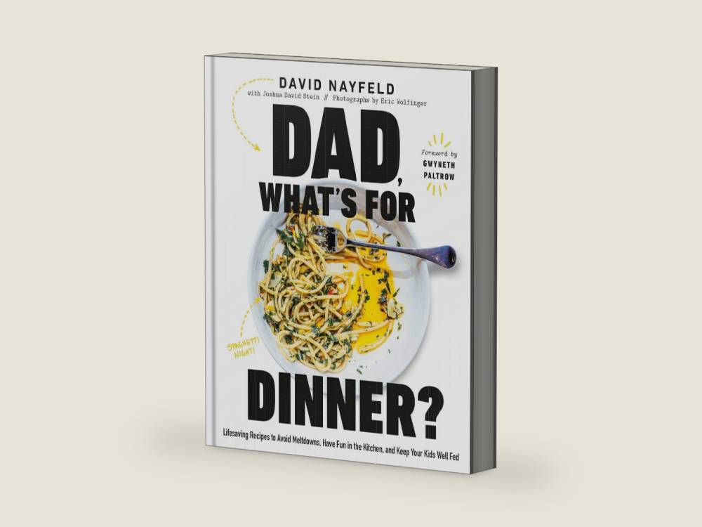 Dad, What's for Dinner?: Lifesaving Recipes to Avoid Meltdowns, Have Fun in the Kitchen, and Keep Your Kids Well Fed: A Cookbook by David Nayfeld | barcode:9780593537527 | source:'9780593537527-right-three-quarter.jpg