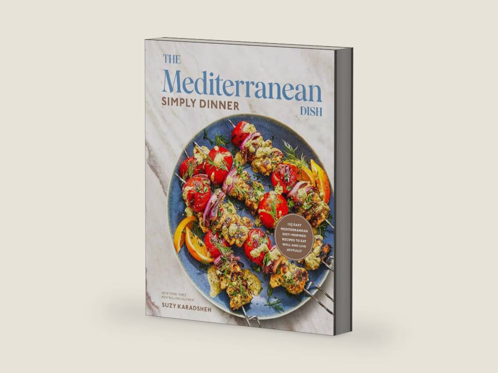 The Mediterranean Dish: Simply Dinner: 125 Easy Mediterranean Diet-Inspired Recipes to Eat Well and Live Joyfully: A Cookbook by Suzy Karadsheh | barcode:9780593582121 | source:'9780593582121-right-three-quarter.jpg