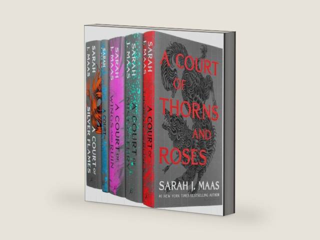 A Court of Thorns and Roses 1-5 Series. A Court of Thorns and Roses, Mist and Fury, Wings and Ruin, Frost and Starlight, Silver Flames. by Sarah J. Maas | barcode:9780678458730 | source:'9780678458730-right-three-quarter.jpg