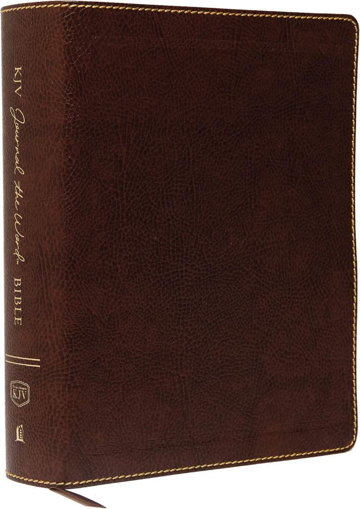 KJV Large Print Bible, Journal the Word, Reflect, Journal or Create Art Next to Your Favorite Verses (Brown Bonded Leather, Red Letter: King James Version) by Thomas Nelson | barcode:9780718090852 | source:'9780718090852.jpg