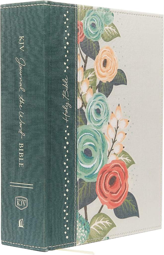 KJV Large Print Bible, Journal the Word, Reflect, Journal or Create Art Next to Your Favorite Verses (Green Cloth Over Board, Red Letter: King James Version) by Thomas Nelson | barcode:9780718090883 | source:'9780718090883.jpg