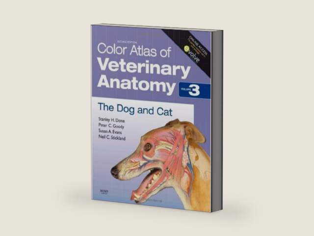 Color Atlas of Veterinary Anatomy, Volume 3, The Dog and Cat by Stanley H. Done BA BVetMed PhD DECPHM DECVP FRCVS FRCPath | barcode:9780723434153 | source:'9780723434153-right-three-quarter.jpg