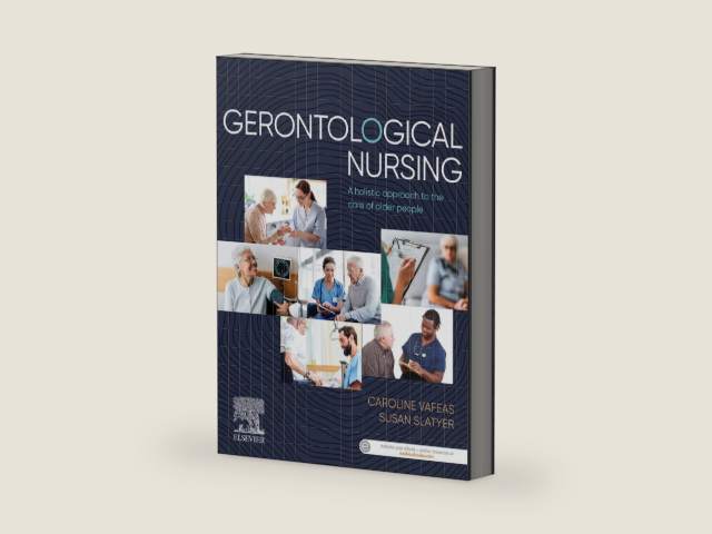 Gerontological Nursing: A holistic approach to the care of older people by Caroline Vafeas PhD, MA, BSc (Hons), RN | barcode:9780729588430 | source:'9780729588430-right-three-quarter.jpg