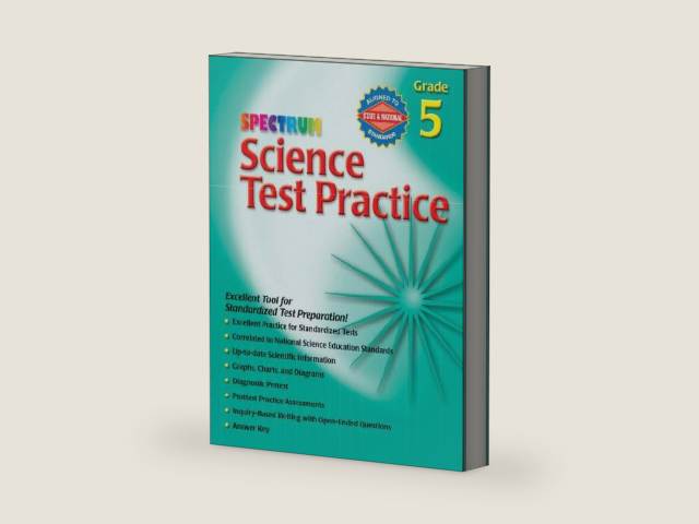 Science Test Practice, Grade 5 (Spectrum) by Spectrum | barcode:9780769680651 | source:'9780769680651-right-three-quarter.jpg