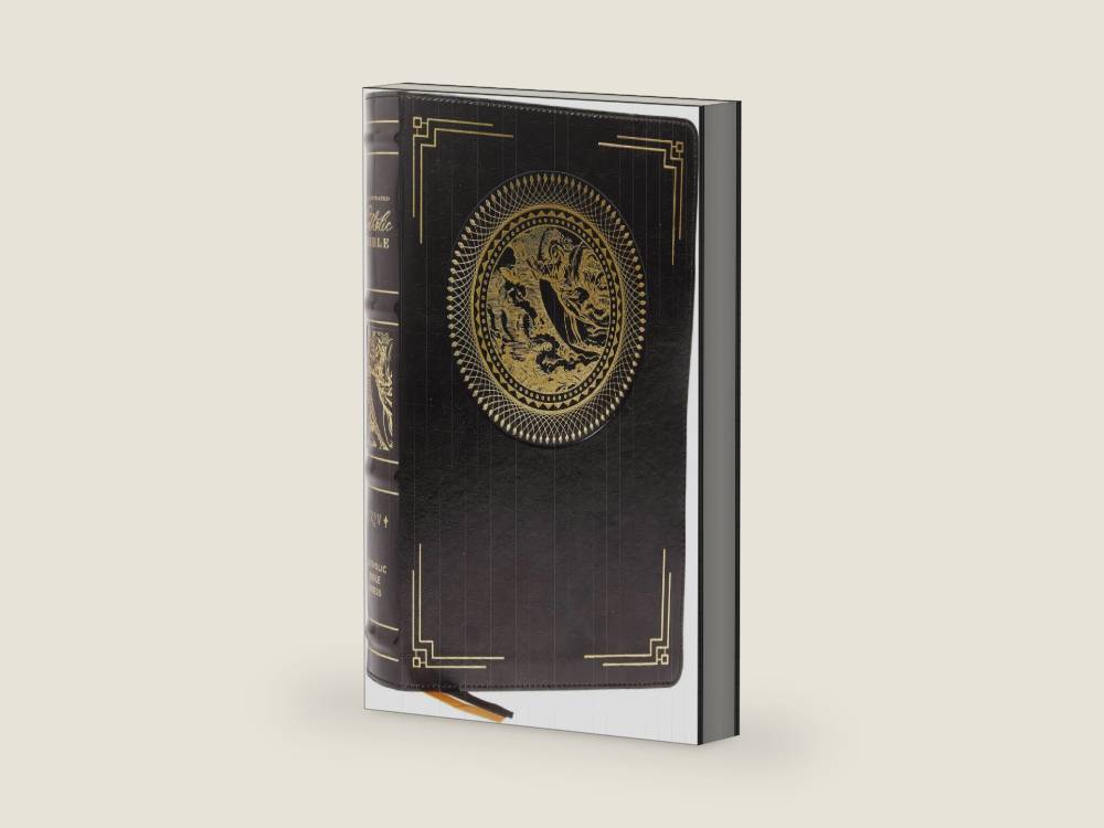 NRSVCE, Illustrated Catholic Bible, Leathersoft, Black, Comfort Print: Holy Bible by Catholic Bible Press | barcode:9780785239635 | source:'9780785239635-right-three-quarter.jpg
