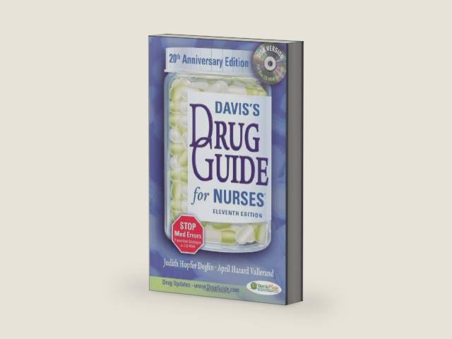 Davis's Drug Guide for Nurses by Judith Hopfer Deglin PharmD | barcode:9780803619111 | source:'9780803619111-right-three-quarter.jpg