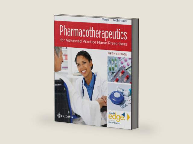 Pharmacotherapeutics for Advanced Practice Nurse Prescribers by Teri Moser Woo RN PhD ARNP CPNP-PC CNL FAANP | barcode:9780803669260 | source:'9780803669260-right-three-quarter.jpg