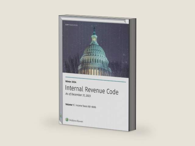INTERNAL REV CODE: INC, ESTATE, GIFT, EMPLYMNT & EXCISE TAXES (WINTER 2024) (Internal Revenue Code. Winter) by CCH Tax Law Editors | barcode:9780808058830 | source:'9780808058830-right-three-quarter.jpg