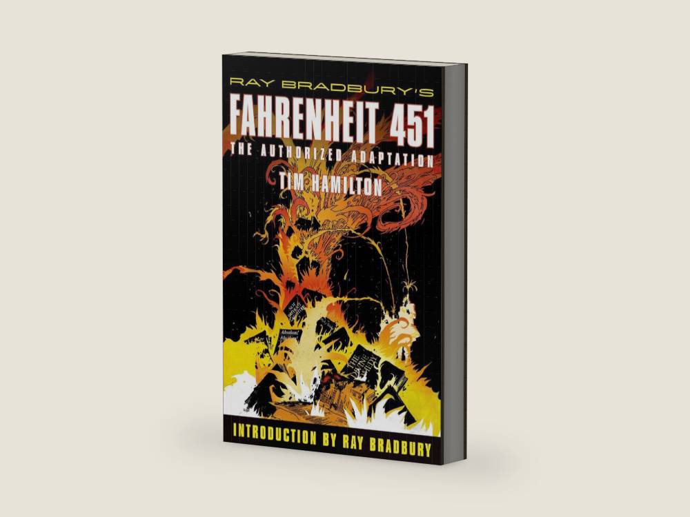 Ray Bradbury's Fahrenheit 451 by Tim Hamilton | barcode:9780809051014 | source:'9780809051014-right-three-quarter.jpg
