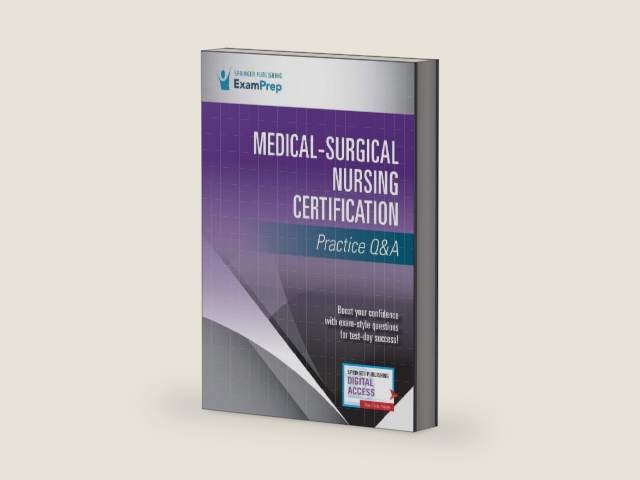 Medical-Surgical Nursing Certification Practice Q&A by Springer Publishing Company | barcode:9780826146014 | source:'9780826146014-right-three-quarter.jpg