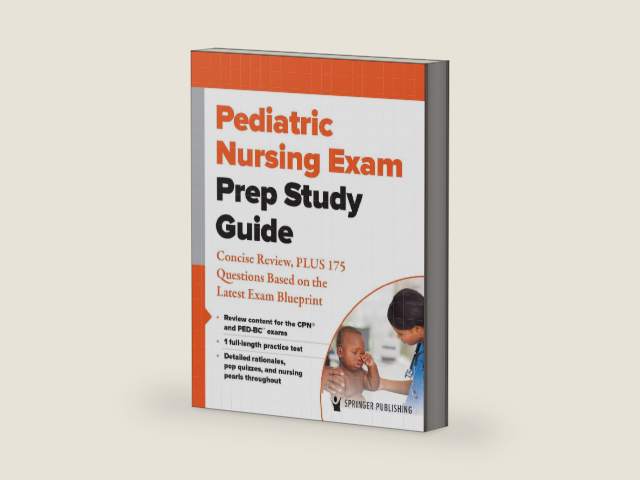 Pediatric Nursing Exam Prep Study Guide: Concise Review, PLUS 175 Questions Based on the Latest Exam Blueprint by Springer Publishing Company | barcode:9780826166272 | source:'9780826166272-right-three-quarter.jpg