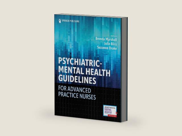 Psychiatric-Mental Health Guidelines for Advanced Practice Nurses by Brenda Marshall EdD PMHNP-BC APN ANEF FAANP | barcode:9780826180513 | source:'9780826180513-right-three-quarter.jpg