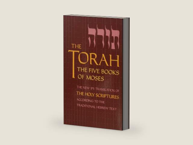 The Torah: The Five Books of Moses, the New Translation of the Holy Scriptures According to the Traditional Hebrew Text by Jewish Publication Society | barcode:9780827606807 | source:'9780827606807-right-three-quarter.jpg