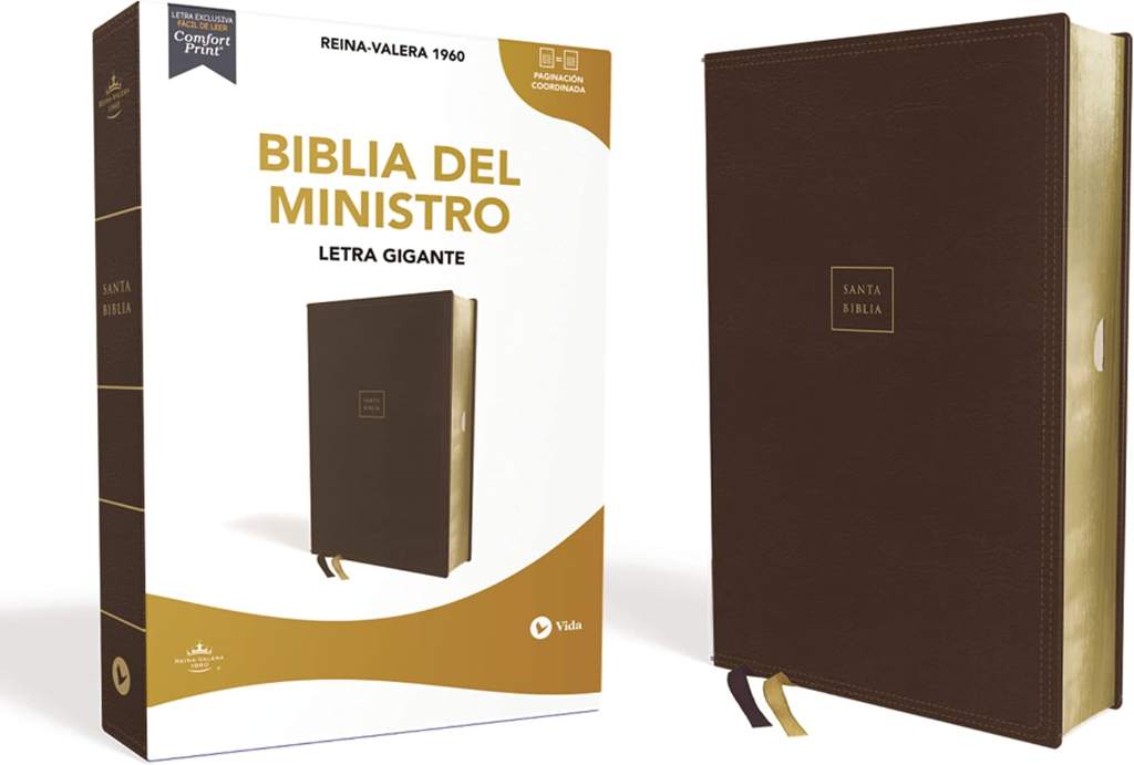 RVR60, Biblia del Ministro, Letra gigante, Leathersoft, Café, Palabras de Jesús en Rojo, Comfort Print (Spanish Edition) by Vida | barcode:9780829770612 | source:'9780829770612.jpg