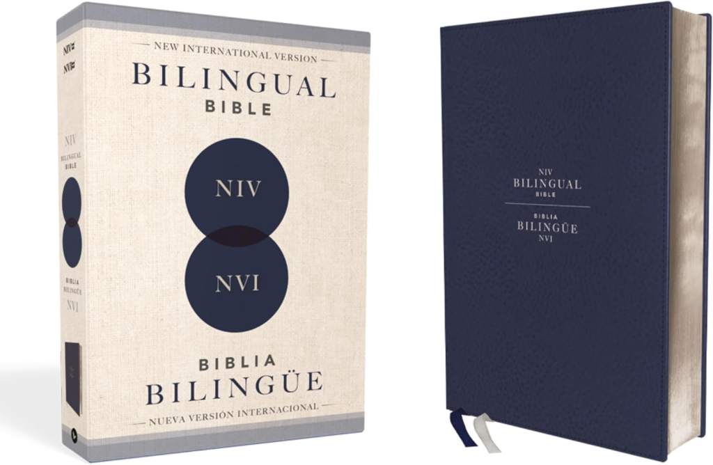 NIV/NVI Bilingual Bible, Revised Text 2022, Leathersoft, Navy / NIV/NVI, Biblia Bilingüe, Revisión 2022, Leathersoft, Azul añil (Spanish Edition) by Nueva Versión Internacional | barcode:9780829772715 | source:'9780829772715.jpg