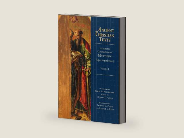 Incomplete Commentary on Matthew (Opus imperfectum) (Volume 1) (Ancient Christian Texts) by Thomas C. Oden | barcode:9780830829019 | source:'9780830829019-right-three-quarter.jpg