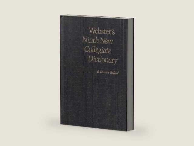 Webster's Ninth New Collegiate Dictionary: Brown-Leather-Like/Stock #10 by Merriam - Webster | barcode:9780877795100 | source:'9780877795100-right-three-quarter.jpg