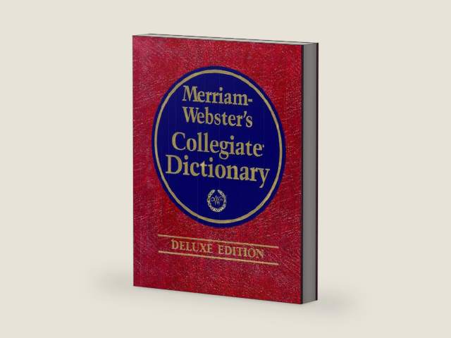 Merriam-Webster's Collegiate Dictionary, Deluxe Edition by Merriam-Webster | barcode:9780877797142 | source:'9780877797142-right-three-quarter.jpg