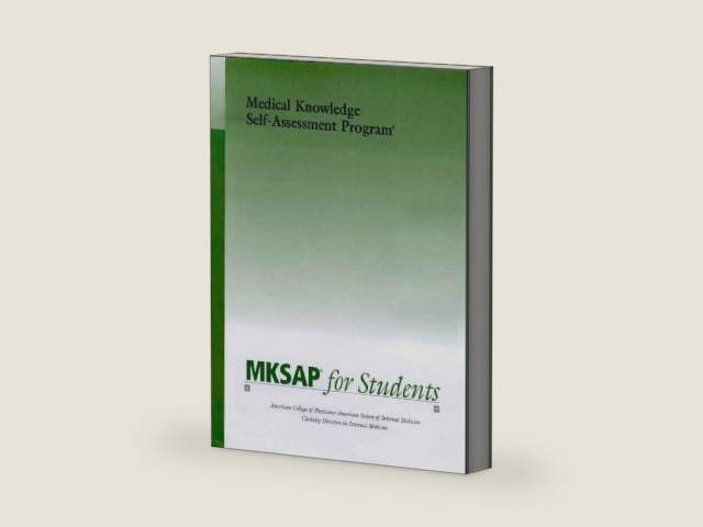 MKSAP for Students: Medical Knowledge Self-Assessment Program by Patrick Alguire M.D. | barcode:9780943126906 | source:'9780943126906-right-three-quarter.jpg