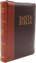 Biblia Reina Valera 1960 Letra Grande en Español de 14 puntos-Tamaño manual con Cierre, Indice, foro en semil piel color caoba/ RVR 1960 Large Giant Print Bible in Spanish edition, brown with zipper by Reina Valera 1960 | barcode:9781087778693 | source:'9781087778693.jpg
