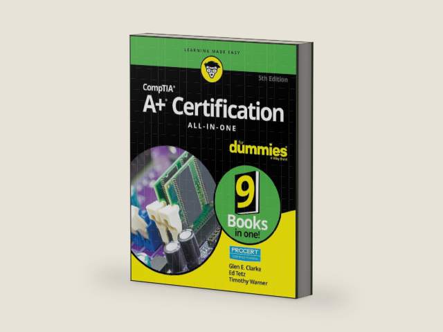CompTIA A+ Certification All-in-One For Dummies (For Dummies (Computer/Tech)) by Glen E. Clarke | barcode:9781119581062 | source:'9781119581062-right-three-quarter.jpg