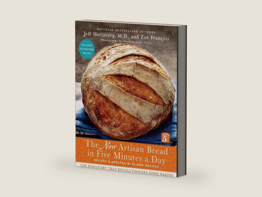 The New Artisan Bread in Five Minutes a Day: The Discovery That Revolutionizes Home Baking by Jeff Hertzberg M.D. | barcode:9781250018281 | source:'9781250018281-right-three-quarter.jpg