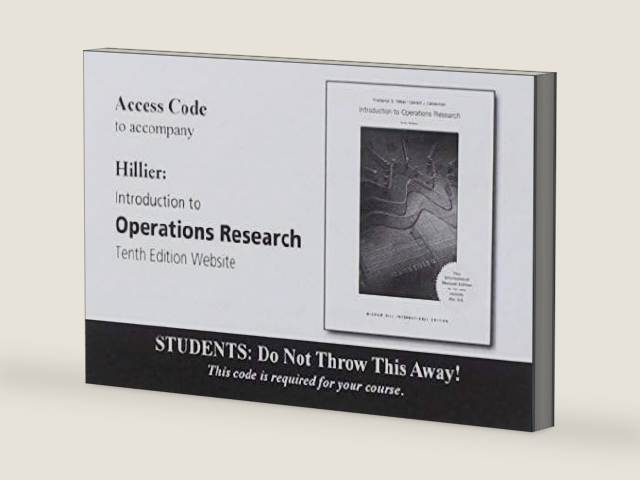 Introduction to Operations Research by Gerald J. Lieberman Frederick S. Hillier | barcode:9781259253188 | source:'9781259253188-3-right-three-quarter.jpg