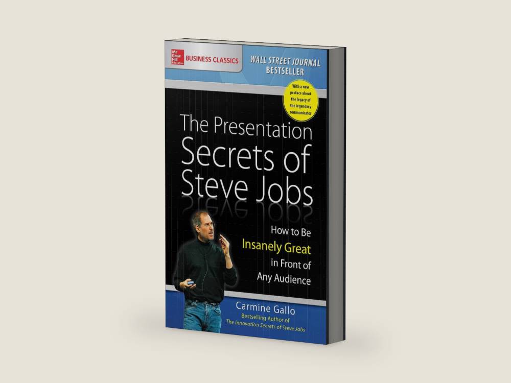 The Presentation Secrets of Steve Jobs: How to Be Insanely Great in Front of Any Audience by Carmine Gallo | barcode:9781259835889 | source:'9781259835889-right-three-quarter.jpg