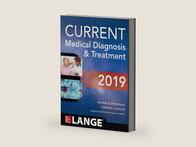 CURRENT Medical Diagnosis and Treatment 2019 by Maxine A. Papadakis | barcode:9781260117448 | source:'9781260117448-right-three-quarter.jpg