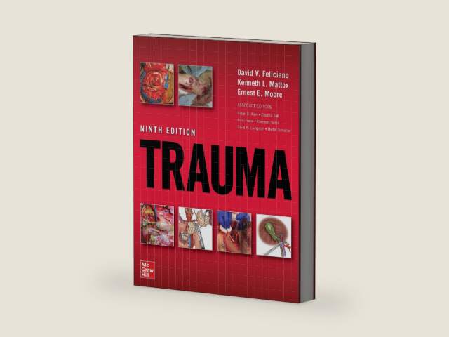 Trauma, Ninth Edition by David V. Feliciano | barcode:9781260143348 | source:'9781260143348-right-three-quarter.jpg