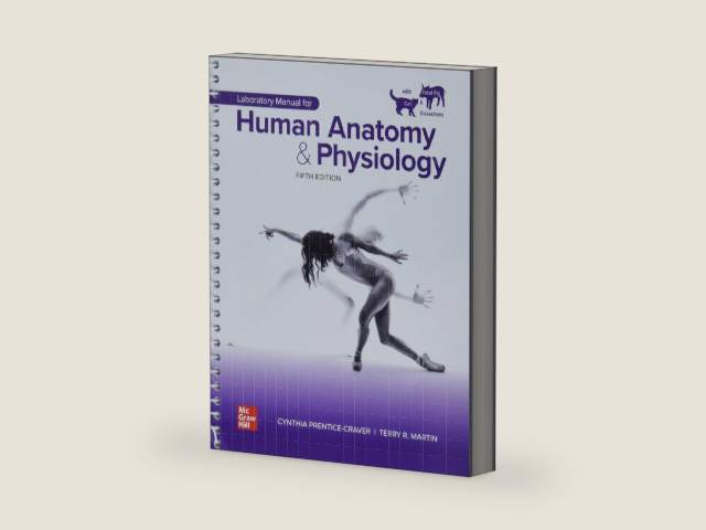 Laboratory Manual for Human Anatomy & Physiology with Cat & Fetal Pig Dissections by Cynthia Prentice-Craver | barcode:9781260265200 | source:'9781260265200-right-three-quarter.jpg