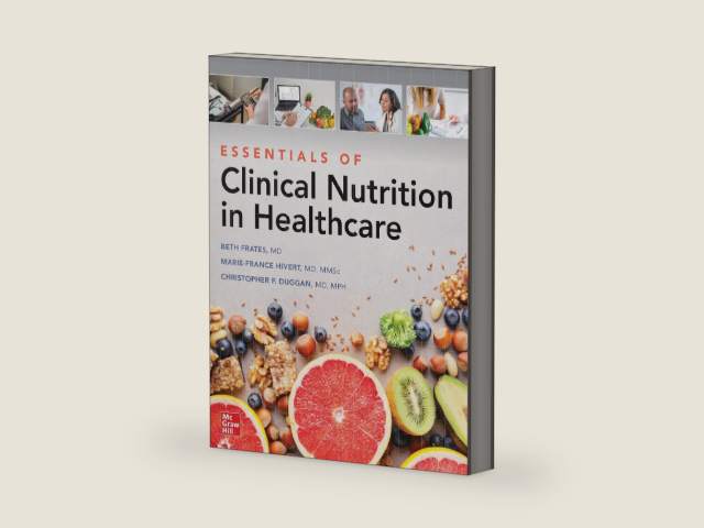 Essentials of Clinical Nutrition in Healthcare by Ellizabeth Frates | barcode:9781264581887 | source:'9781264581887-right-three-quarter.jpg