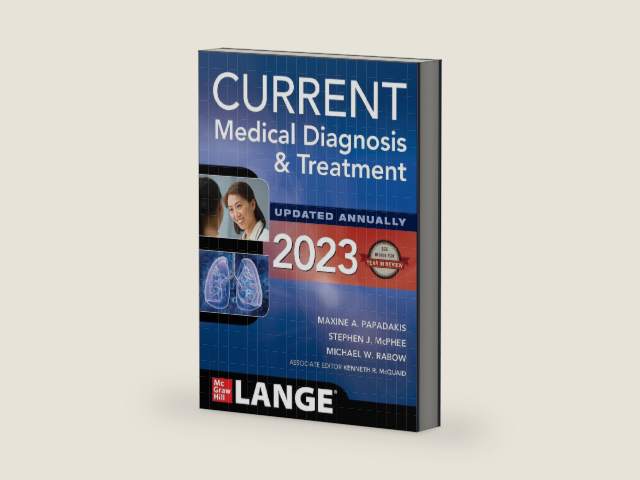 CURRENT Medical Diagnosis and Treatment 2023 by Maxine A. Papadakis | barcode:9781264687343 | source:'9781264687343-right-three-quarter.jpg