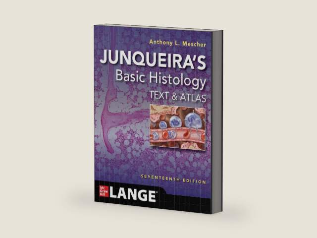 Junqueira's Basic Histology: Text and Atlas, Seventeenth Edition by Anthony L. Mescher | barcode:9781264930395 | source:'9781264930395-right-three-quarter.jpg