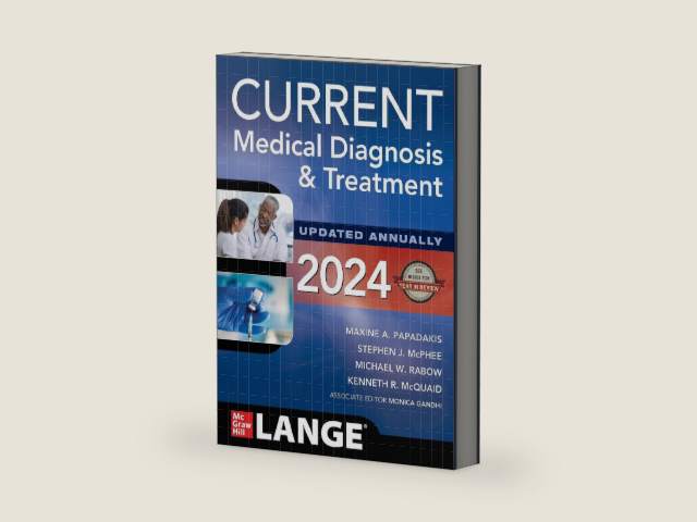CURRENT Medical Diagnosis and Treatment 2024 by Maxine A. Papadakis | barcode:9781265556037 | source:'9781265556037-right-three-quarter.jpg