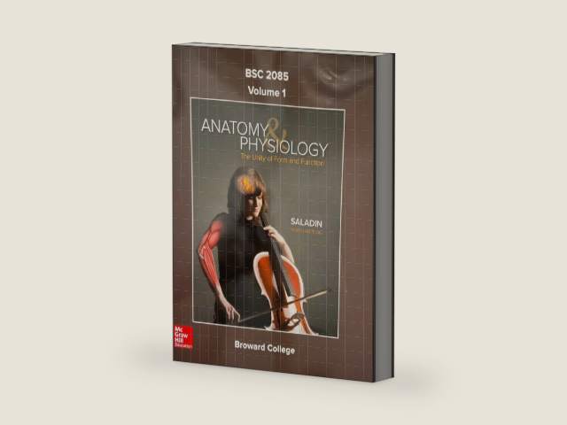 Anatomy and Physiology, Volume 1 (BSC2085 Custom) - 9th edition by Kenneth S. Saladin | barcode:9781265958275 | source:'9781265958275-right-three-quarter.jpg