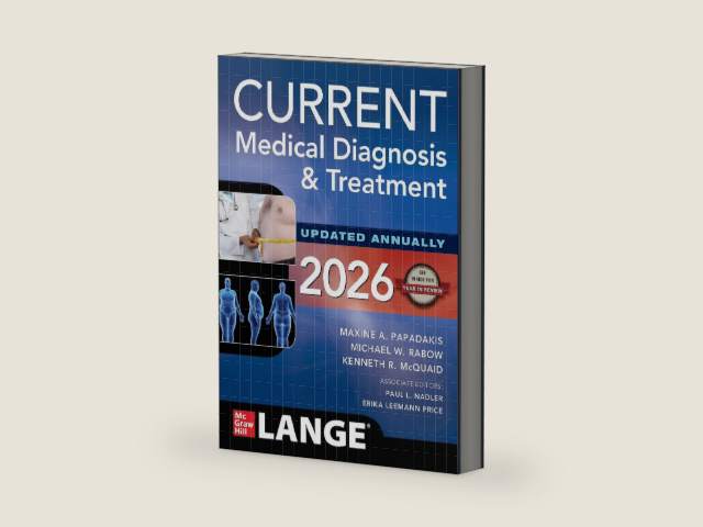 CURRENT Medical Diagnosis & Treatment 2026 by Maxine A. Papadakis | barcode:9781266135545 | source:'9781266135545-right-three-quarter.jpg