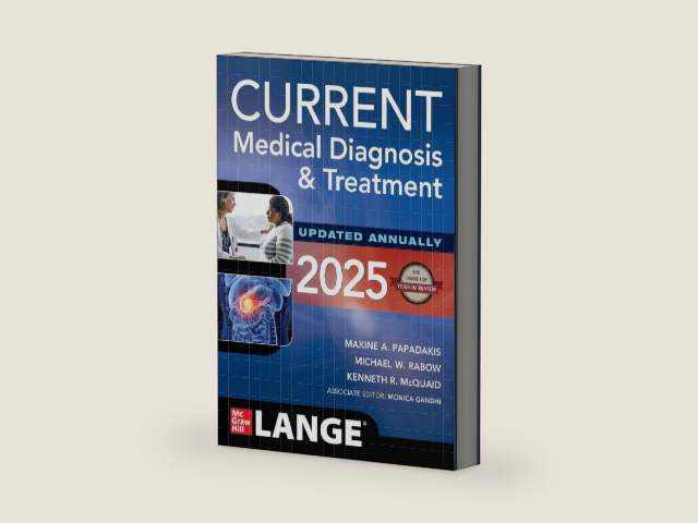 CURRENT Medical Diagnosis and Treatment 2025 by Maxine A. Papadakis | barcode:9781266266232 | source:'9781266266232-right-three-quarter.jpg