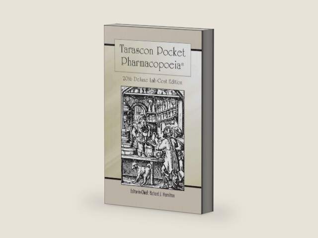 Tarascon Pocket Pharmacopoeia 2016 Deluxe Lab-Coat Edition: . by MD FAAEM FACMT FACEP Editor in Chief Richard J. Hamilton | barcode:9781284095289 | source:'9781284095289-right-three-quarter.jpg