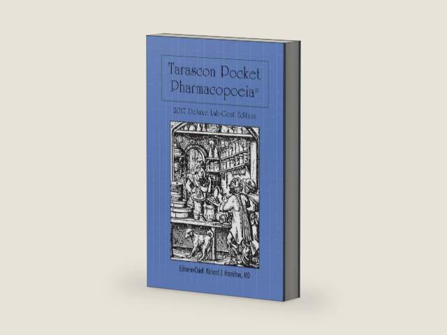 Tarascon Pocket Pharmacopoeia 2017 Deluxe Lab-Coat Edition: . by MD FAAEM FACMT FACEP Editor in Chief Richard J. Hamilton | barcode:9781284118971 | source:'9781284118971-right-three-quarter.jpg