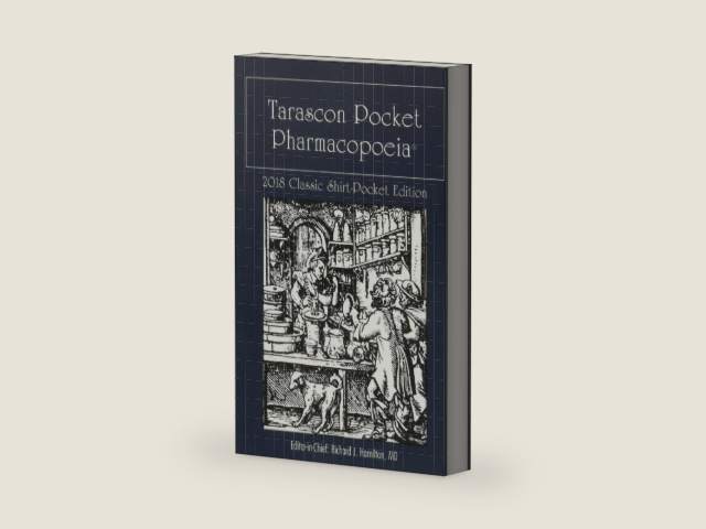 Tarascon Pocket Pharmacopoeia 2018 Classic Shirt-Pocket Edition: . by MD FAAEM FACMT FACEP Editor in Chief Richard J. Hamilton | barcode:9781284142594 | source:'9781284142594-right-three-quarter.jpg