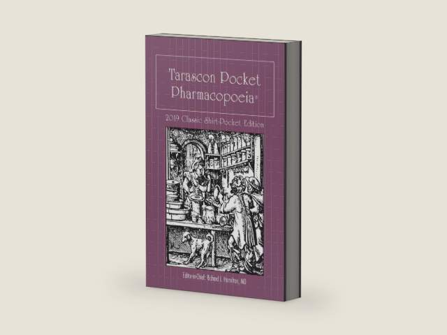Tarascon Pocket Pharmacopoeia 2019 Classic Shirt-Pocket Edition: . by MD FAAEM FACMT FACEP Editor in Chief Richard J. Hamilton | barcode:9781284167528 | source:'9781284167528-right-three-quarter.jpg