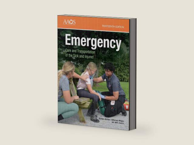 Emergency Care & Transportation of the Sick and Injured 13E by American Academy of Orthopaedic Surgeons (AAOS), | barcode:9781284333343 | source:'9781284333343-right-three-quarter.jpg