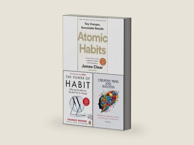 Atomic Habits, The Power of Habit & Creative Mind And Success 3 Books Collection Set by James Clear | barcode:9781312128477 | source:'9781312128477-right-three-quarter.jpg