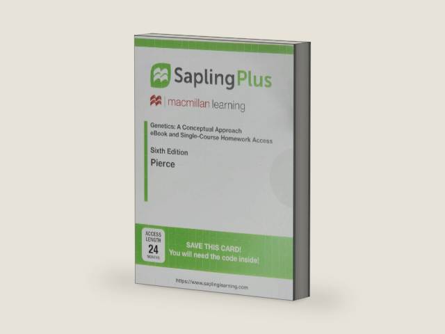 SaplingPlus for Genetics: A Conceptual Approach (Single-Term Access) by Benjamin A. Pierce | barcode:9781319108441 | source:'9781319108441-right-three-quarter.jpg