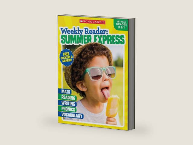 Weekly Reader: Summer Express (Between Grades K & 1) Workbook by Scholastic | barcode:9781338108897 | source:'9781338108897-right-three-quarter.jpg